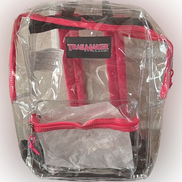 Trailmaker,Clear pink trim backpack - Picture 1 of 2